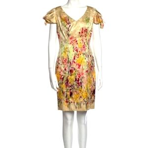Carolina Herrara Gold Floral Dress